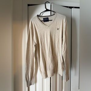 American Eagle Outfitters Beige V-Neck Sweater